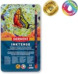 Derwent Inktense Permanent Watercolour Pencils 12 Set in Tin 4mm Core view 3