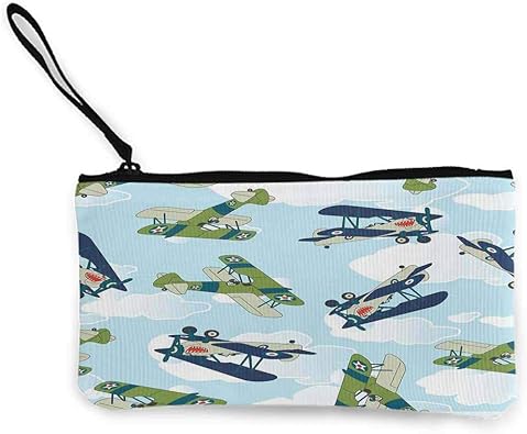 Amazon Com Airplane Decor Wallet Bag Vintage Allied Plane Flying