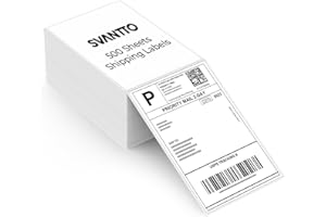 SVANTTO 4x6 Thermal Labels, Strong Adhesive and Perforated Shipping Labels, Thermal Printer Labels for Mailing Postage Address（500Pcs/Stack）