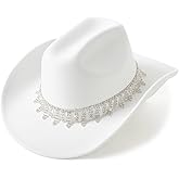 Lisianthus Glitter Rhinestone White Cowgirl Hat Shiny Western Cowboy Hat