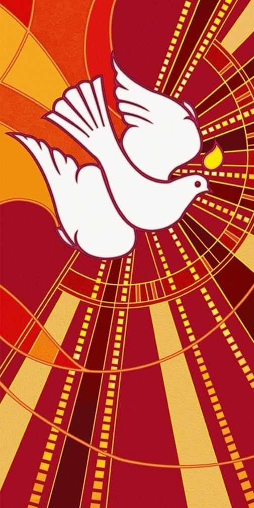 Tapestry Series Holy Dove Printed Canvas Worship Banner, 5 Foot