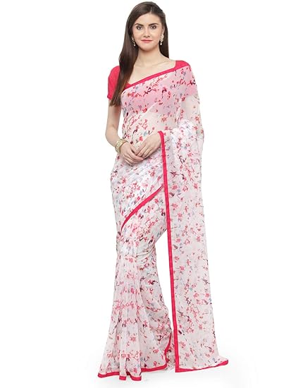 Pink Georgette Printed Saree (SOCH3005SSSR0001T_Pink)