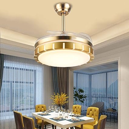 Tiptonlight Gold Ceiling Fans Color Changing Lights Tricolor