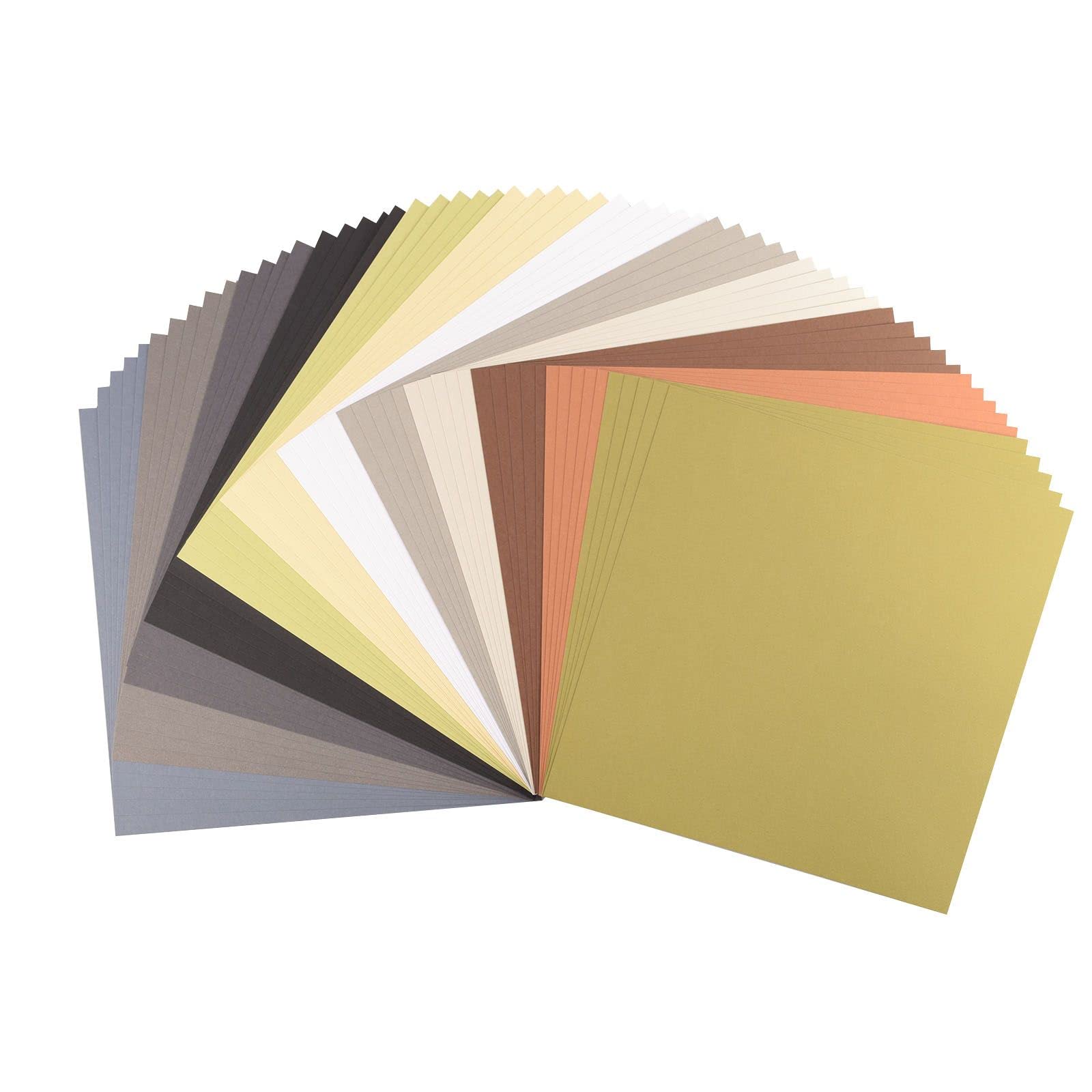 Florence Cardstock Smooth Multicoloured - Coloured Card Making Supplies 12x12 inch - Earth Tones - 14 x 5 Sheets - Coloured Paper for Scrapbooking, Card Making and Other Paper Crafts - 216 GSM