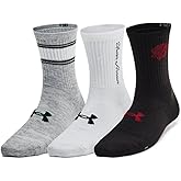 Under Armour - Womens Essential 3-Pack Mid Crew Socks, Color White (101), Size: Small