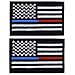 2 Pieces Tactical USA Flag Patches -Thin Red and Blue Line American Flag US Military Patch Tactical Firefighter& Police