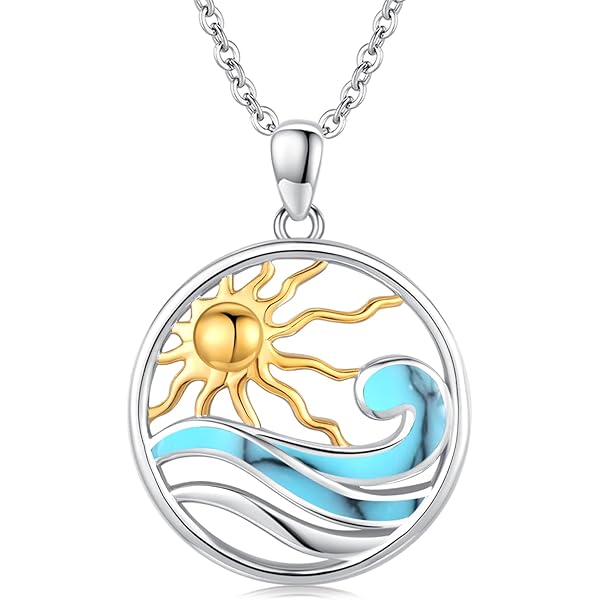 オーシャン・ブルー　　See Amazon.com: KZX Blue Wave Necklace S925 Sterling Silver