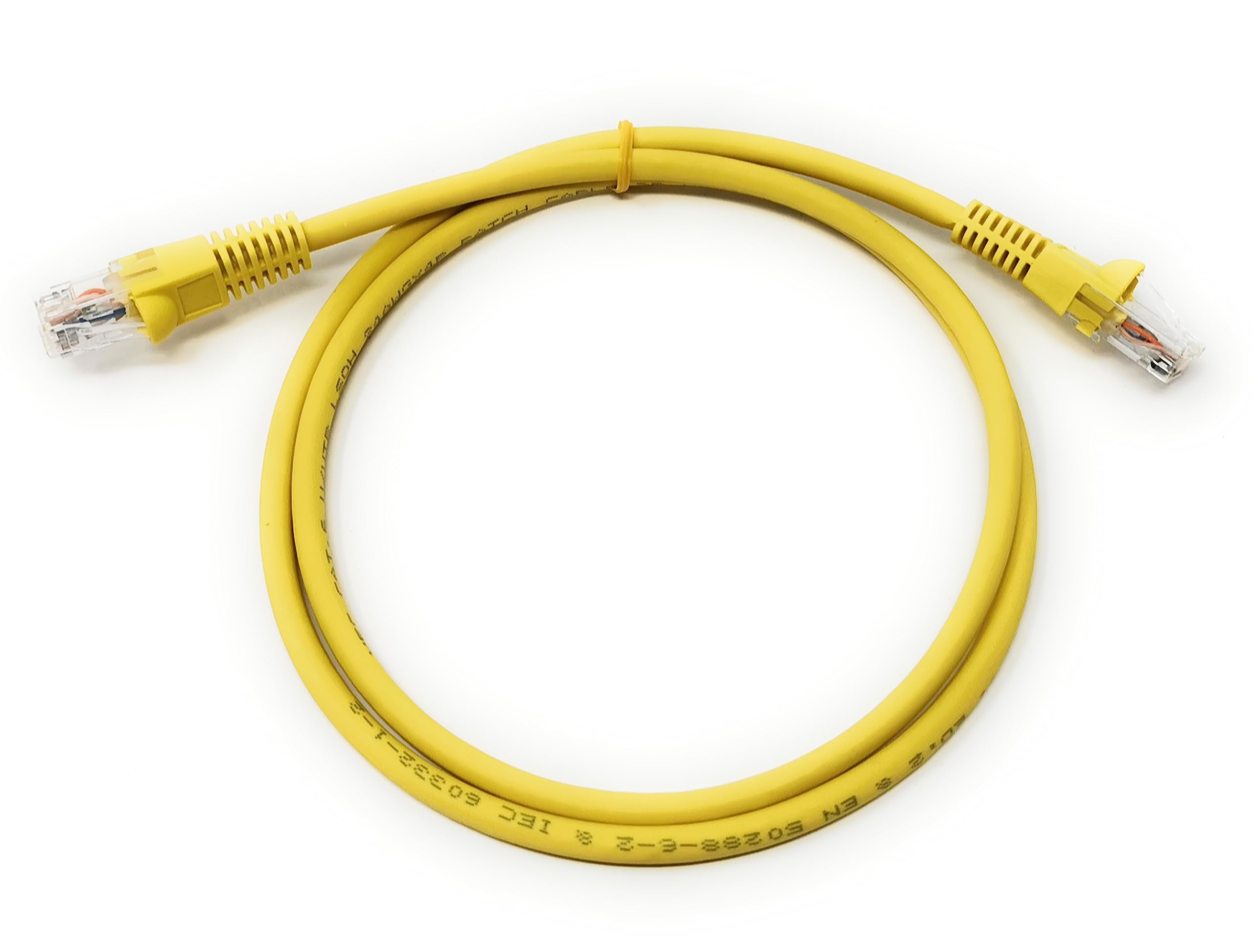 Cat6 RJ45 (UTP) Connector Ethernet Cable, LSZH Snagless Patch 24AWG Bare Copper Cores Lead for Internet, Data Transfer, Router, Modem, CCTV, Smart TV, PC, Laptop (1m, Yellow)