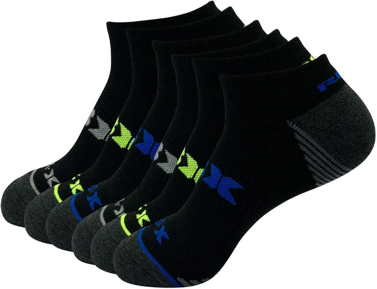 RBX Active Men's Athletic Casual Everyday XDri Quick Dry Cushioned Low Cut Ankle No Show Socks