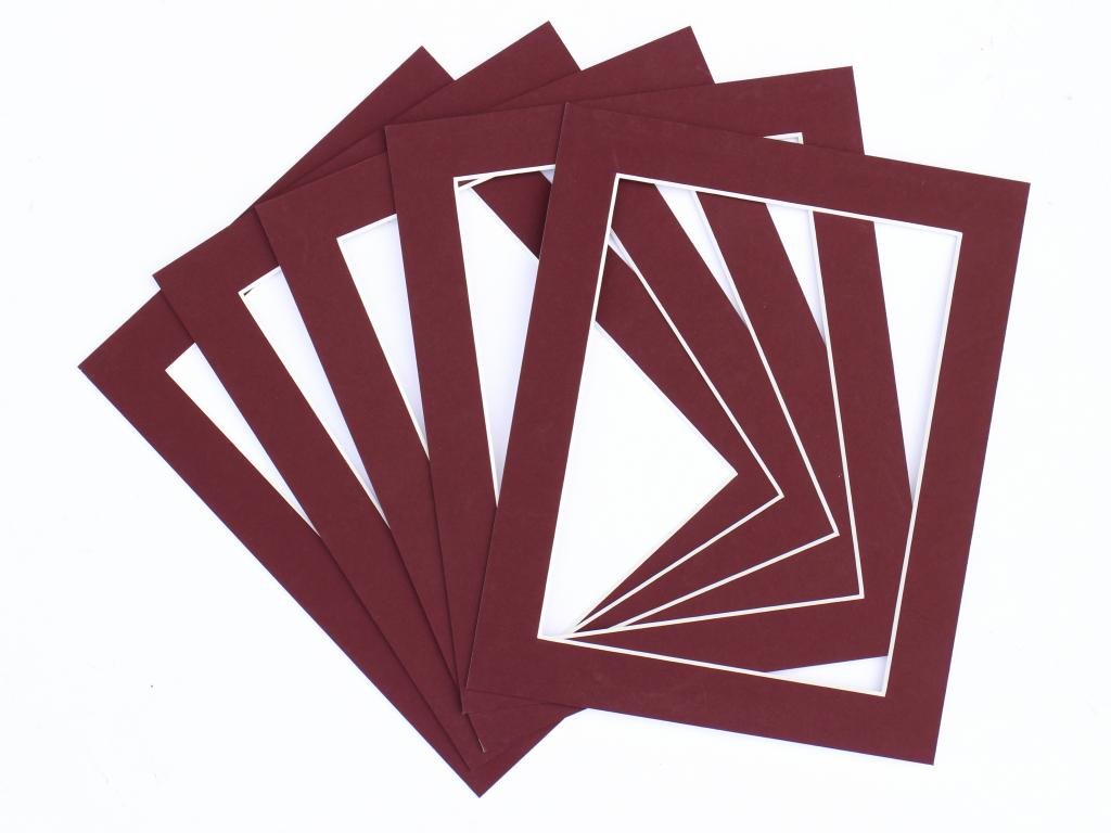Frame Company Pack of 10 Plum Mounts 10x8 for 6x4 inch *Choice of Colours* — image 1