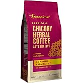 Teeccino Almond Amaretto Chicory Coffee Alternative - 11 Ounce - Ground Herbal Coffee That&rsquo;s Prebiotic, Caffeine Free &amp; Acid Free, Medium Roast