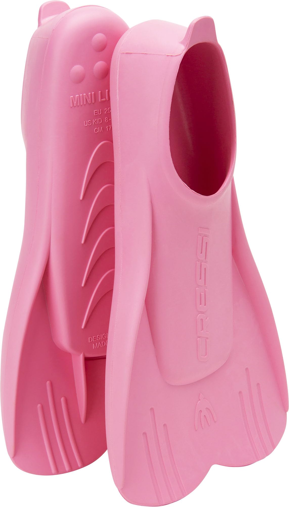 Cressi Unisex Youth Mini Light Unisex Kids Short Fins for Diving and Snorkeling, Pink, 32/33 EU - 12.5/13.5 Kids UK