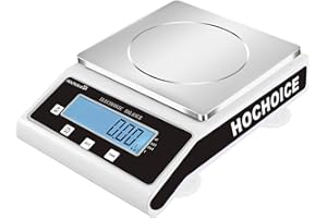 Hochoice Lab Analytical Precision Scale 1000g x 0.01g | Weighs Grams, Ounces, Pounds and Carats | 0.01g High Accuracy Electronic Scientific Balance for Laboratory, Jewelry, Business | 1 Year Warranty