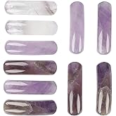 10 Pcs Natural Curved Stone Beads 36x10mm Curved Beads,Curved Rectangle Connector Stone Bead for DIY Bracelet Necklace Earring Jewelry Making(Amethyst)