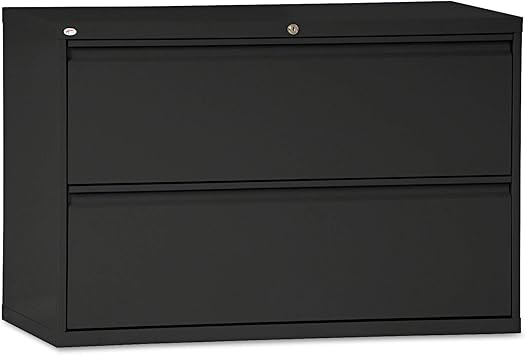 Amazon Com Alera 2 Drawer Lateral File Cabinet 42 X 19 1 4 X 28 3 8 Inch Black Furniture Decor