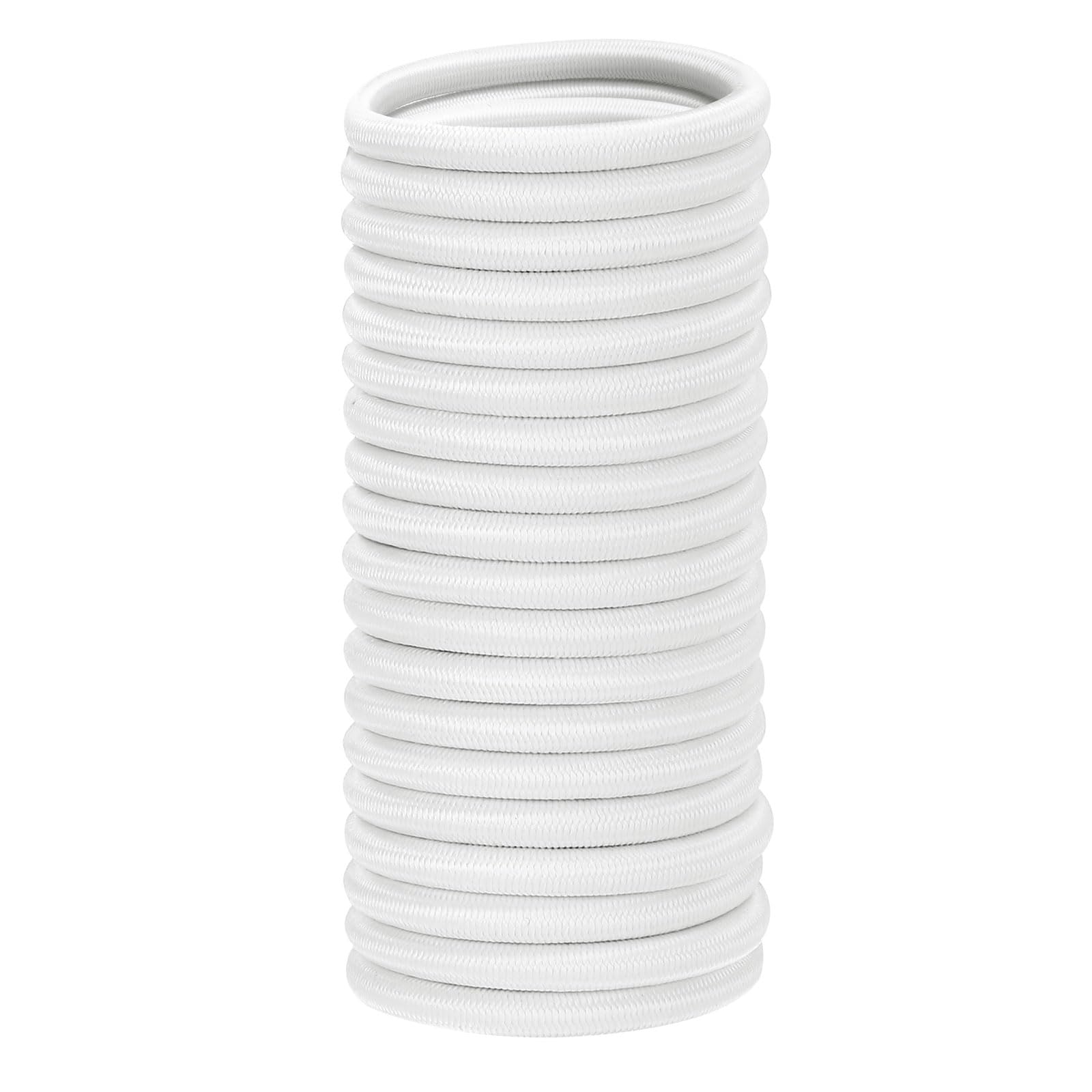 PATIKIL Bungee Shock Cord, 3/8"x50ft Polyester Marine Grade Bungee Cord Elastic String Replacement for Zero Gravity Chair Kayak Camping Tent Pole Cargo Tie Downs, White