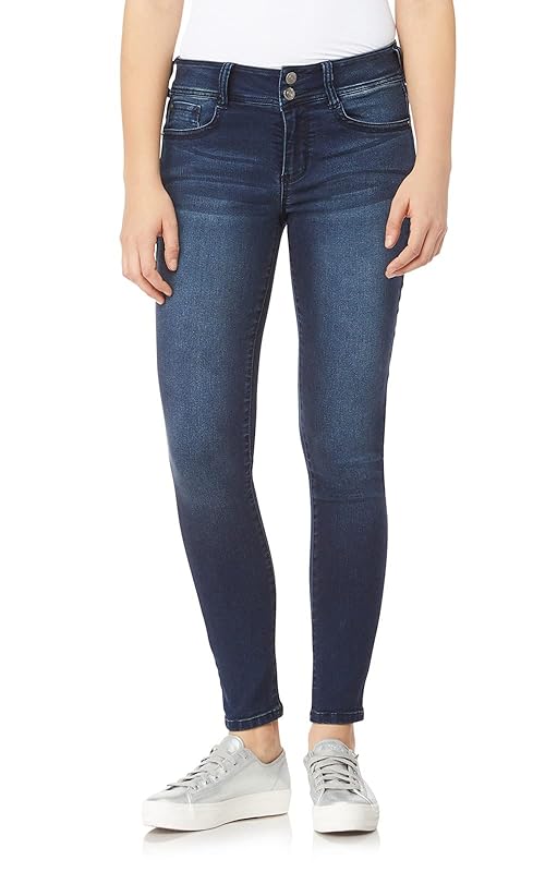 WallFlower Women's Ultra Skinny Mid-Rise Insta Soft Juniors Jeans (Standard and Plus), Shannon, 0