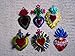 Lot of 6 Different Tin Painted Sacred Hearts Ornaments - Mexico