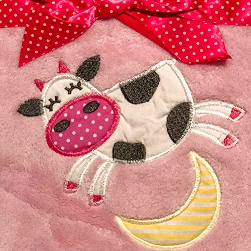 Luxurious Cozy Premium Super Soft 30 x 40 Fleece Throw Baby Blanket For Strollers, Car Seats, Kids Bed & Pets (Over the Moon)