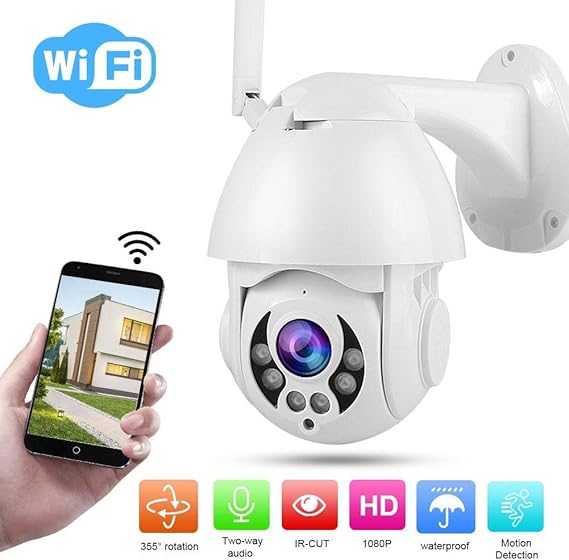 PTZ Outdoor/Indoor Surveillance Camera,1080P Security Dome