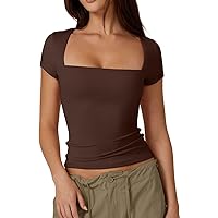 QINSEN Going Out Tops for Women Cropped Long Sleeve Tee Shirt