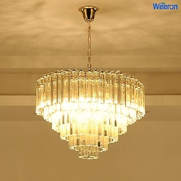 Weerun Led Latest Styles Clear Crystal And Gold Light Stand