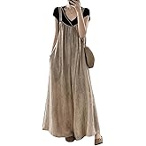 LREUIP Japanese style lazy overalls for women, loose and casual, wide leg jumpsuit pants