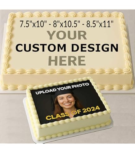 Buy 1/4 Sheet Create Your Own Custom Edible Cake Topper With Your Photo