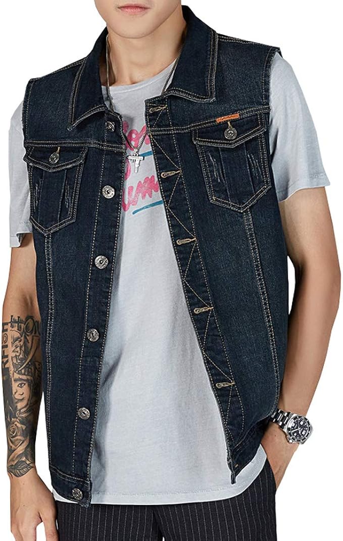 denim vest jacket mens