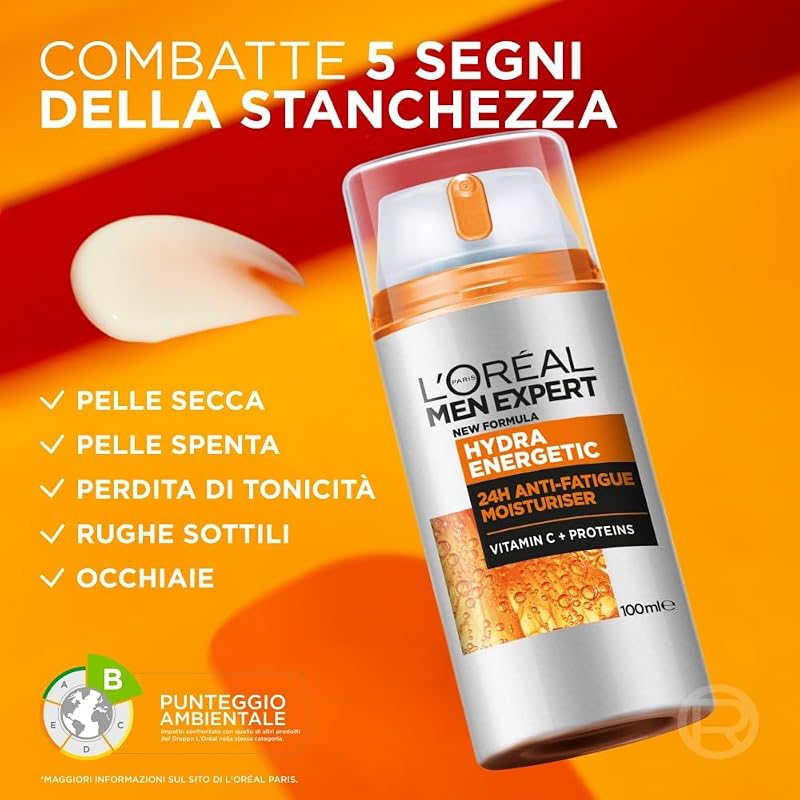 L'Oréal Paris Men Expert Hydra Energetic Crema Anti-Fatica, 100 ml