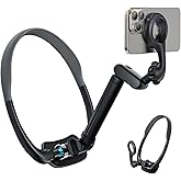 LIZHUZHONG Magnetic Phone Neck Mount, Video Recording Holder, POV/Vlog Selfie, Hand Free Phone Neck Strap, Chest Stand