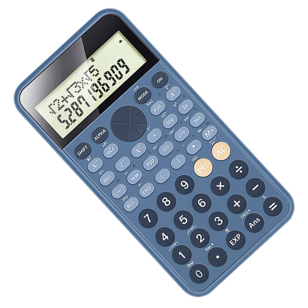 TOYANDONA Scientific Calculator Graphic Calculator Display Desktop Electronic Portable for School Office Home Blue