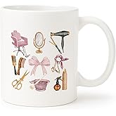 EKGJW Pink Hairstylist Ceramic Coffee Mug 11 oz, Gifts for Cosmetology Student Coffee Cups Ceramic, Hairdresser Gifts Mug for Women Home Office Work