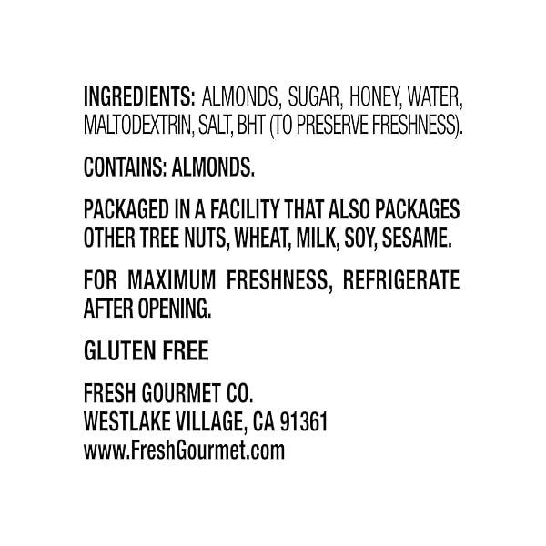 FRESH GOURMET SLICED ALMONDS, HONEY ROASTED SLICED ALMONDS, 3.5 OZ