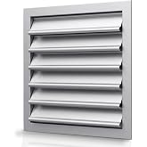 Byson Gravity Grille Anodized Aluminum with Gravity Shutter 12 x 12 inches &ndash; Weatherproof Ventilation for Walls and Crawl Spaces