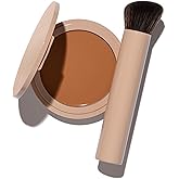 No Makeup Makeup FlexShade Foundation + Brush Duo, Cream-Balm Formula Conceals, Corrects and Camouflages with Skin-Tone Adaptive Technology, Buildable, Long-Lasting, Cruelty-Free, Vegan, Golden Tan
