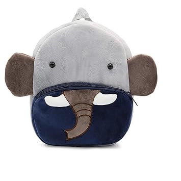 Frantic Premium Quality Soft Blue Elephant Velvet Plush Bag for Kids