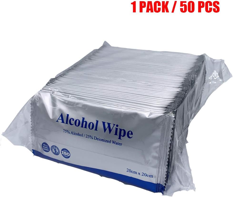 Ainany 50pcs Disposable Wipes Travel Size Water Wipes for Hand Mobile Phone Eyeglass, Individual Package
