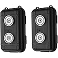 Ziopetru 2PCS Magnetic Key Box for Under Car, Car Key Hider, Outdoor Travel Waterproof Dustproof Snowproof Hidden Car Key Box for Spare Keys, Black
