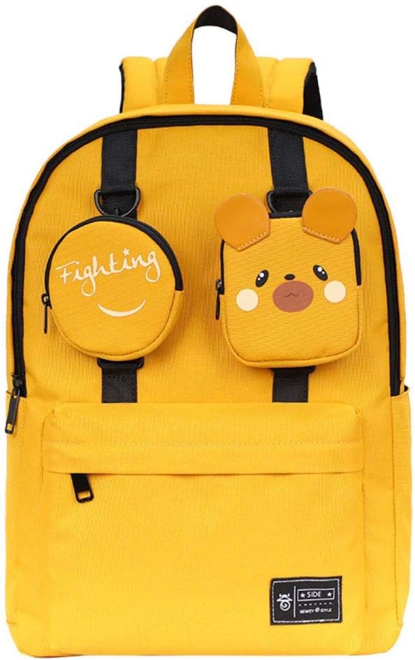 yellow college backpack