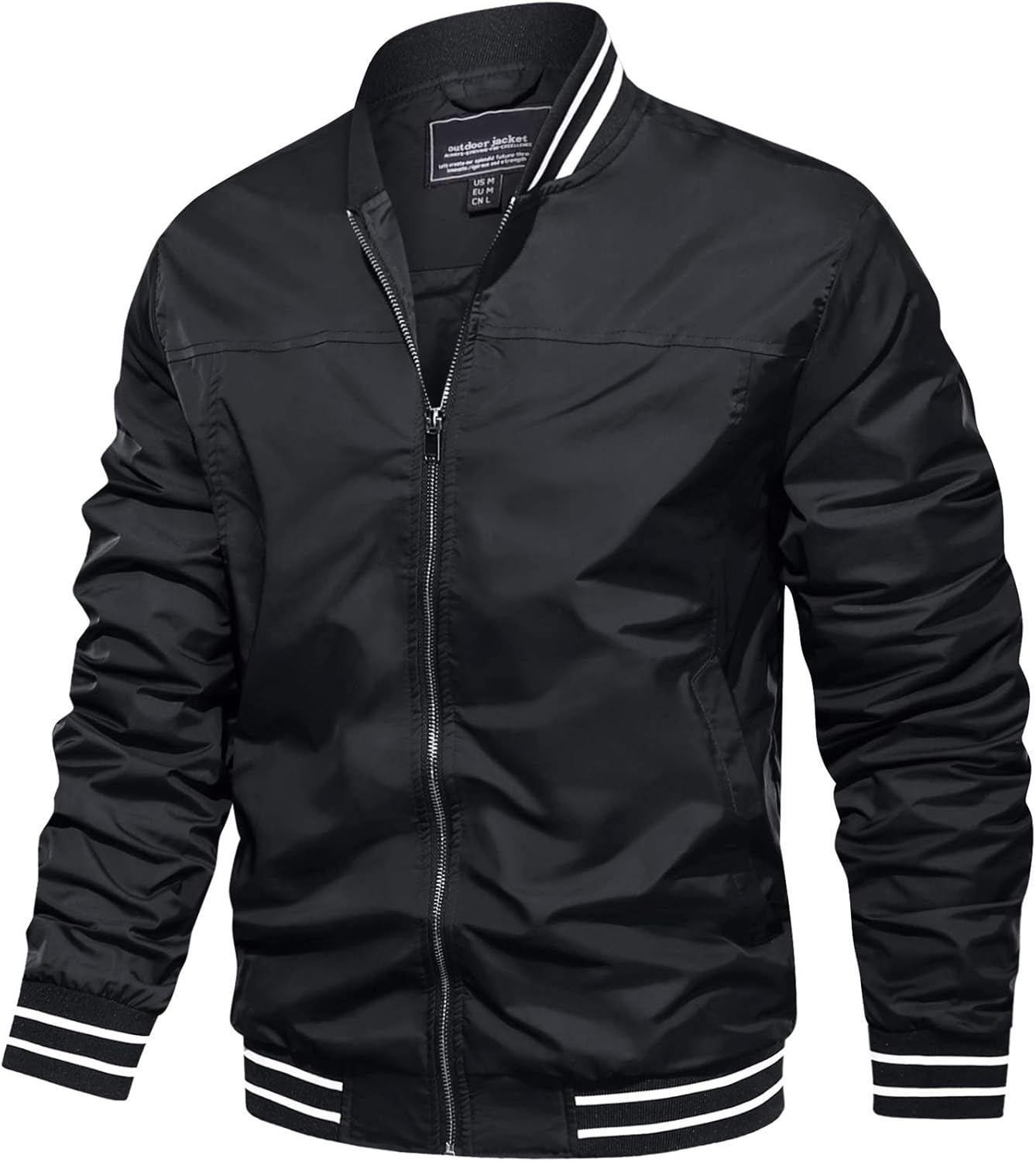 TACVASEN Men's Bomber Jackets Lightweight Windbreaker Spring Fall Full Zip Active Coat Outwear: Clothing