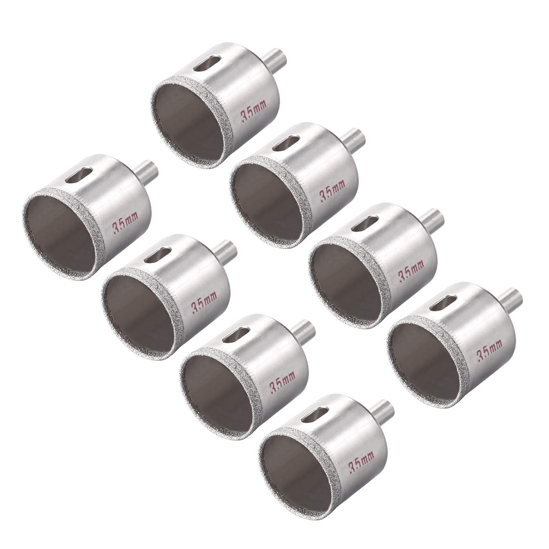 sourcing map 35mm Diamond Drill Bits Hole Saws for Glass Tile Porcelain Marble Ceramic Bottles Pots Brick Pack of 8