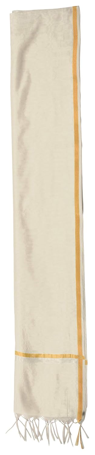 craftzen women's art silk dupatta (cream)