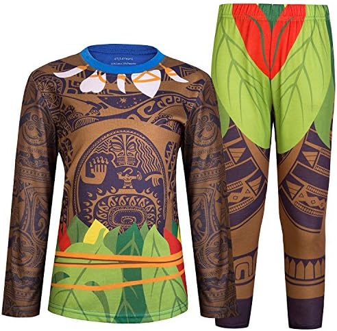 Maui Little Boys Pajamas Pjs Sleepwear For Kids Clothes Moana Halloween Party Costumes (100)