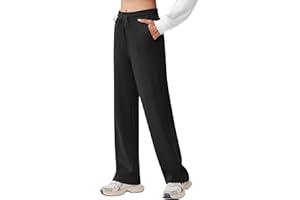 PINSPARK Women's Wide Leg Sweatpants High Waisted Baggy Workout Sweat Pants Comfy Drawstring Athletic Pants with Pockets