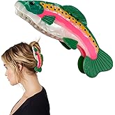 Salmon Hair Claw Clip Acetate Hair Clips Fish Unique Fashion Acetate Hair Catch Barrette Non Slip Strong Hold Jaw Clamp Ocean Animal Fashion Barrette Big Claw Clamp for Women Girl