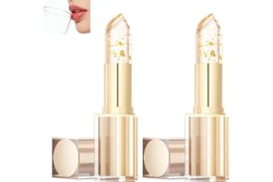 Colour Changing Lipstick - ﻿PH Adjusting Lipstick, Long Lasting 24 Hours Lipsticks, Clear to Pink with Gold Foil, Transfer Pr