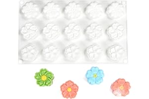 15 Blossomy Cavities Recyclable Silicone Cake Cast Multiple Purpose for Dessert Handicrafts Not Stick Easy Demold Flexible De