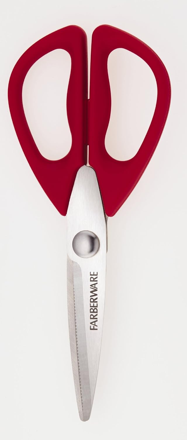 Farberware Professional Stainless Steel All-Purpose Kitchen Shears, Red