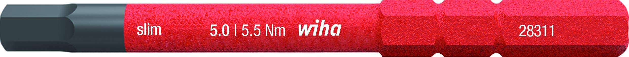 Wiha 2831-18 SW 5.0x75 Slim-Vario VDE Wechselbit, True Red, (37226)